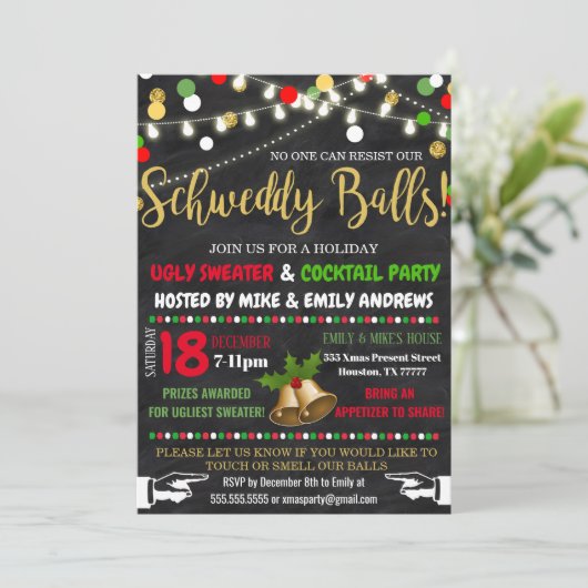 クリスマスパーティの招待状 招待状 (スタンド正面)