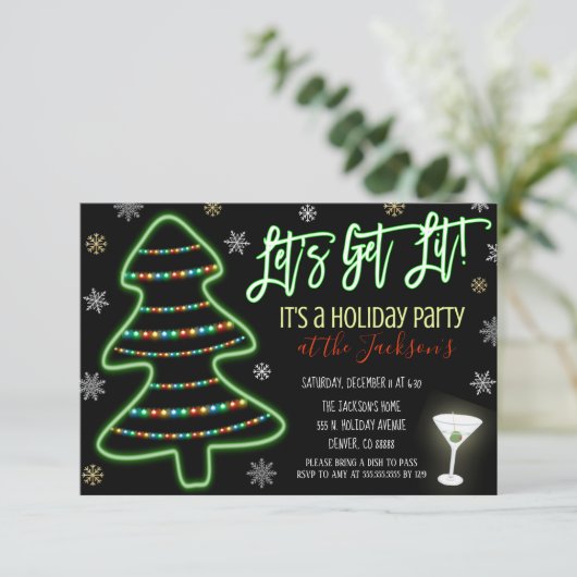 クリスマスパーティの招待状 招待状 (スタンド正面)