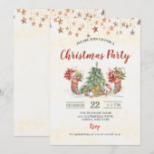 クリスマスパーティの招待状 招待状 (正面/裏面)