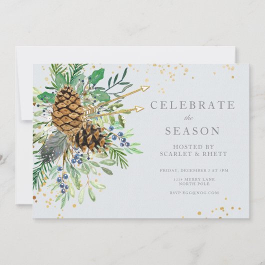 クリスマスパーティの招待状 招待状 (正面)