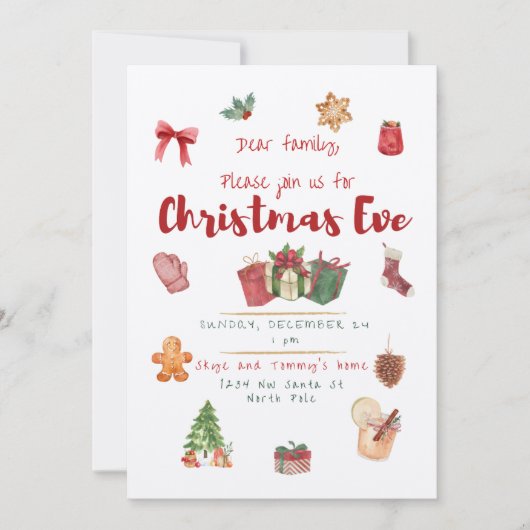 クリスマスパーティの招待状 招待状 (正面)