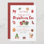 クリスマスパーティの招待状 招待状 (正面/裏面)