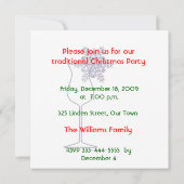 クリスマスパーティの招待状 招待状 (裏面)