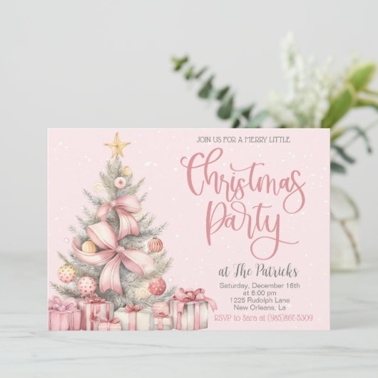 クリスマスパーティの招待状 招待状 (スタンド正面)