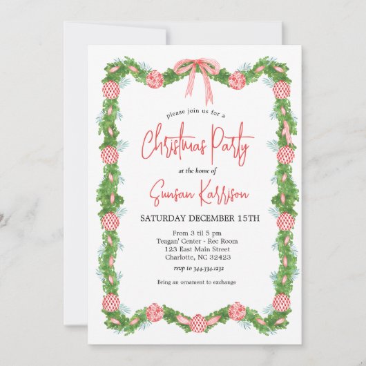 クリスマスパーティの招待状 招待状 (正面)