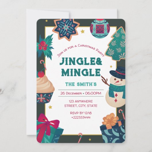 クリスマスパーティの招待状 招待状 (正面)