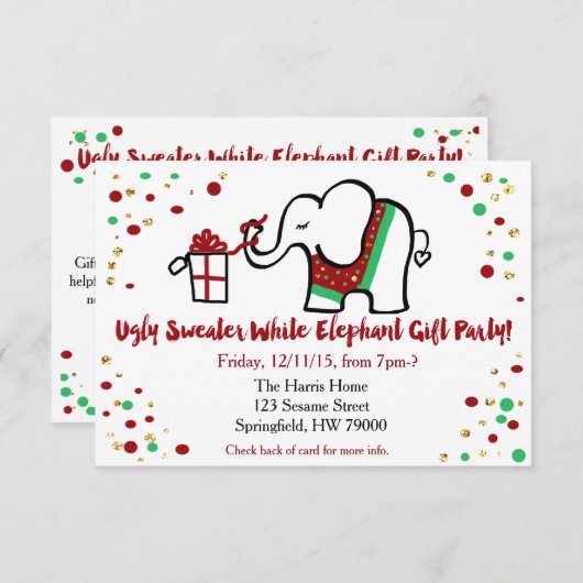 クリスマスパーティの招待状 招待状 (正面/裏面)