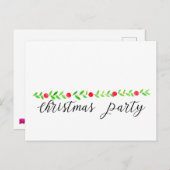クリスマスパーティの招待状、水彩クリスマス ポストカード (正面/裏面)
