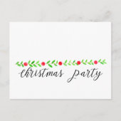 クリスマスパーティの招待状、水彩クリスマス ポストカード (正面)