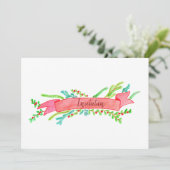 クリスマスパーティの招待状、水彩クリスマス 招待状 (スタンド正面)