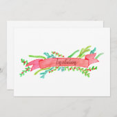 クリスマスパーティの招待状、水彩クリスマス 招待状 (正面/裏面)