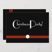 クリスマスパーティの招待状（白黒） 招待状 (正面/裏面)