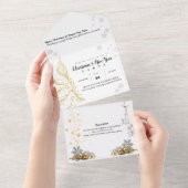 クリスマスパーティの招待状_赤(&H) オールインワン招待状 (貼ってはがせる)