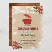 クリスマスパーティの食事会への招待 招待状 (正面/裏面)