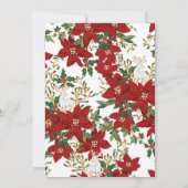 クリスマスパーティイベント招待状 | 赤い花 招待状 (裏面)