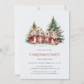 クリスマスパーティーおもしろいキュートバンニーベビー招待状 シーズンカード (正面)