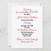 クリスマスパーティーおもしろいブルドッグサンタ 招待状 (裏面)