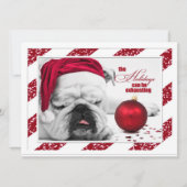 クリスマスパーティーおもしろいブルドッグサンタ 招待状 (正面)