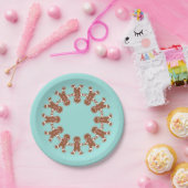 クリスマスパーティーかわいいジンジャーブレッド少年の紙プレート ペーパープレート (パーティー)