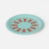 クリスマスパーティーかわいいジンジャーブレッド少年の紙プレート ペーパープレート (アングル)