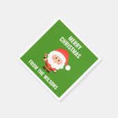 クリスマスパーティーかわいいマンガサンタ スタンダードカクテルナプキン (角)