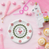 クリスマスパーティーかわいいマンガサンタ ペーパープレート (パーティー)