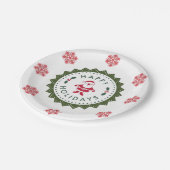 クリスマスパーティーかわいいマンガサンタ ペーパープレート (アングル)