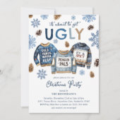 クリスマスパーティーが汚くなる寸前！面白いクリスマスパーティー 招待状 (正面)