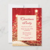 クリスマスパーティーきらめくツリーレッド(グリッター付) 招待状 (正面)
