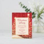 クリスマスパーティーきらめくツリーレッド(グリッター付) 招待状 (スタンド正面)
