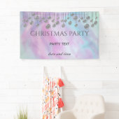 クリスマスパーティーきらめくレインボーホログラフィック 横断幕 (インサイチュ)