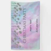 クリスマスパーティーきらめくレインボーホログラフィック 横断幕 (縦)