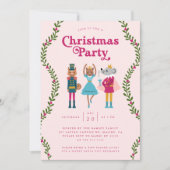 クリスマスパーティーくるみ割りピンク 招待状 (正面)