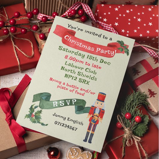 クリスマスパーティーくるみ割りリトルドラムボーイ 招待状