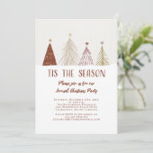 クリスマスパーティーこの季節エレガントの雪の木 招待状 (スタンド正面)