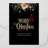 クリスマスパーティーご招待, ブラックアンドゴールド 箔シーズンカード (正面)