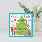 クリスマスパーティーつるとオーナメント招待状 招待状 (スタンド正面)