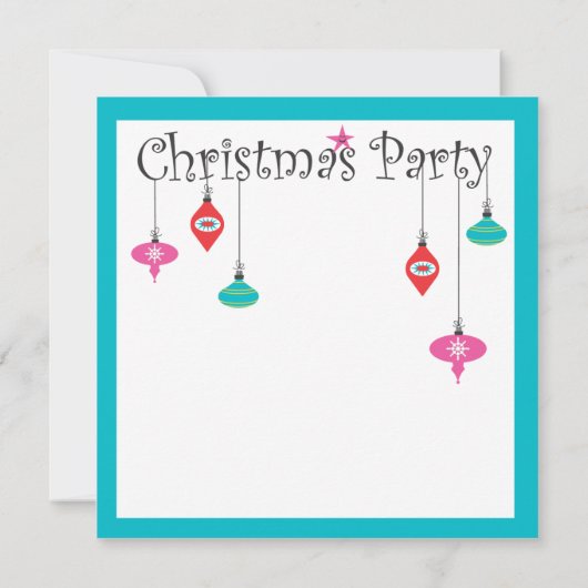 クリスマスパーティーつるとオーナメント招待状 招待状 (裏面)