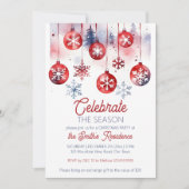 クリスマスパーティーで季節をお祝いしよう 招待状 (正面)