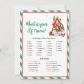 クリスマスパーティーで楽しむエルフの名前ゲーム シーズンカード (正面)