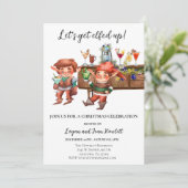 クリスマスパーティーのおとぼけエルフのカクテル 招待状 (スタンド正面)