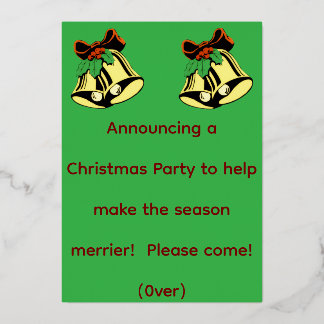 クリスマスパーティーのお知らせ 箔シーズンカード