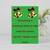 クリスマスパーティーのお知らせ 箔シーズンカード (立ち正面)