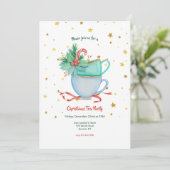 クリスマスパーティーのお茶会への招待状 招待状 (スタンド正面)