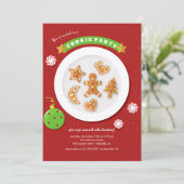 クリスマスパーティーのお菓子招待状 招待状 (スタンド正面)