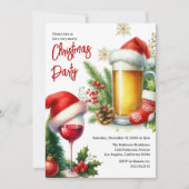 クリスマスパーティーのお飲み物 招待状 (正面)