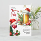 クリスマスパーティーのお飲み物 招待状 (スタンド正面)