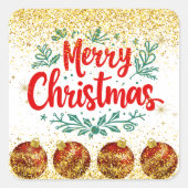 クリスマスパーティーのきらめき スクエアシール (正面)