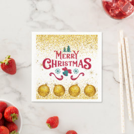 クリスマスパーティーのきらめき スタンダードカクテルナプキン