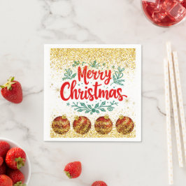 クリスマスパーティーのきらめき スタンダードカクテルナプキン